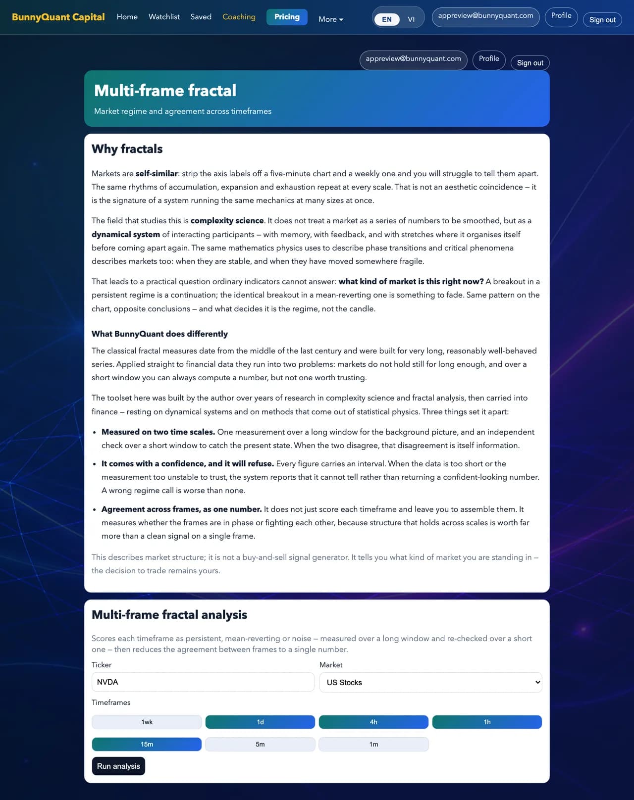 The multi-frame fractal page